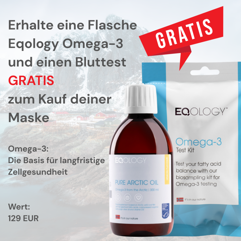 Eqology Omega-3 und Test gratis zum Kauf einer JOVS 4D Laser Light Mask